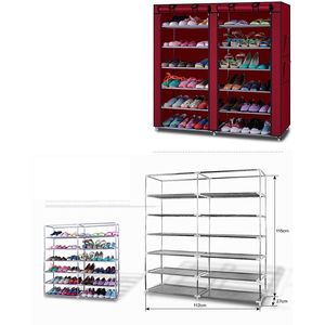 Scarpiera a 6 file e 2 livelli con 12 scomparti in tessuto non tessuto, soluzione di archiviazione di qualità premium RT - Product Image 6