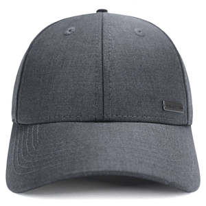 Gorra de Béisbol Gris de 6 Paneles, Color Sólido, Algodón, Ajustable, Personalizable, Unisex, Estilo Casual para las Cuatro Estaciones, Panel Frontal - Product Image 1