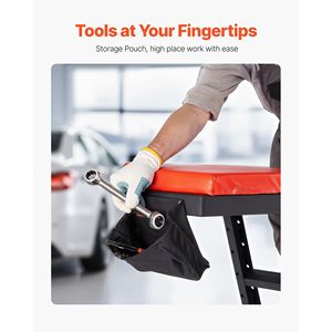 Carrello per Meccanici Regolabile in Altezza da 116-168 cm, Capacità 180 kg, con 4 Ruote Girevoli, Strumento per Riparazione Auto - Product Image 6