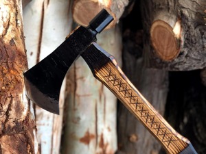 High Quality Industrial Grade Carbon Steel Blade Hatchet <b>Axe</b> Wood <b>Handle</b> Outdoor Forged Camping Tool with Protective Cover. - Product Image 2
