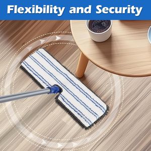 Mop Piatto Masthome con Manico in Acciaio Inox, Mop Ribaltabile per Uso Umido e Asciutto, 4 Panni Lavabili e Riutilizzabili, Mop per Pulizia Pavimenti - Product Image 2