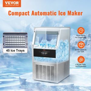 Attrezzatura commerciale da cucina 110V macchina automatica per fabbricare il ghiaccio in acciaio inossidabile da 33 libbre, il contenitore include il tubo di collegamento del filtro dell'acqua - Product Image 2