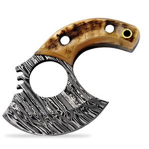 Custom Handmade Damascus Steel Pizza Cutter Hatchet <b>Wood</b> Handle Leather Sheath Kitchen <b>Cutting</b> <b>Tool</b> THEWIZ CRAFTS 3-Year - Product Image 3