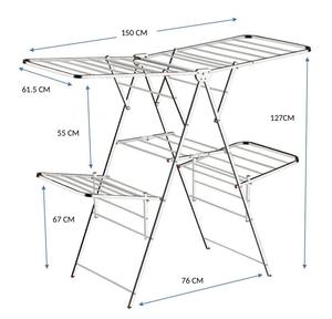 freestanding clothes drying <b>rack</b> heavy duty laundry airer multiple tiers for home balcony bathroom utility room storage home use - Product Image 3