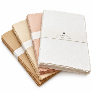 Papel artesanal de algodón hecho a mano, ecológico, en hojas para papelería de lujo y caligrafía. - Product Image 1