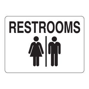 Panneau de signalisation Brady pour toilettes 10x14 pouces – Panneau de signalisation de circulation pour bureaux et installations - Product Image 2