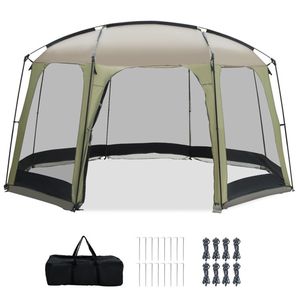 Grande Tenda Parasole da Esterno per 6-8 Persone con Protezione UV, Pareti Completamente in Rete, Corde Antivento e Picchetti per Escursionismo - Product Image 1