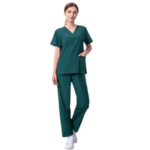 Ensemble d'uniformes médicaux unisexes en polyester et élasthanne de haute qualité, vêtements d'hôpital tendance pour infirmières, patients et cabinets médicaux - Product Image 1