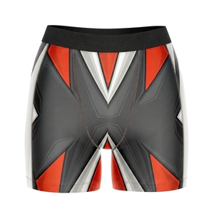 <b>Men's</b> Sporty Solid Front Logo Gym Training <b>Compression</b> <b>Shorts</b> with Pockets 100% Polyester Quick Dry & Breathable - Product Image 1