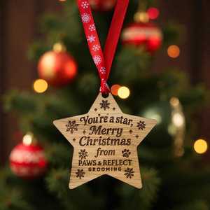 Ornements de Noël en bois de luxe faits à la main, décorations de fêtes modernes personnalisées, décorations de Noël pour la maison, cadeau - Product Image 2
