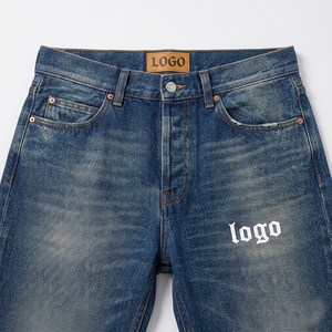 Pantalones Vaqueros Anchos de Mezclilla con Logotipo Personalizado, Estilo Vintage, Lavado Desgastado, con Dobladillo Dividido, Ajuste Holgado y Desgastado para Hombre, Venta al por Mayor - Product Image 5