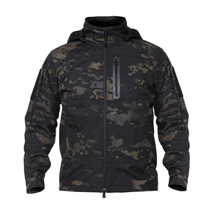 Chaquetas tácticas softshell personalizadas para hombre, al por mayor, impermeables, transpirables, con forro polar, para senderismo, con capucha, para invierno. - Product Image 4