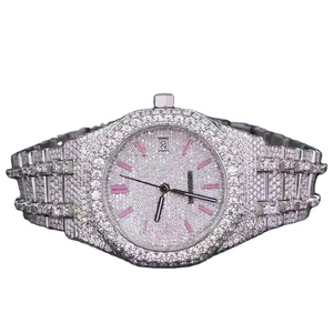 41 MM Alliage Moissanite Diamant Montre Numérique Étanche Arc-en-ciel Arabe pour Quartz Classique Luxe Affaires Mode Unisexe - Product Image 5