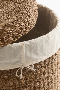 ตะกร้าหวายทรงกลมขนาดใหญ่พร้อมฝาปิด ตะกร้าเก็บของทำมือ ขายส่ง เป็นมิตรกับสิ่งแวดล้อม ผลิตในเวียดนาม - Product Image 5