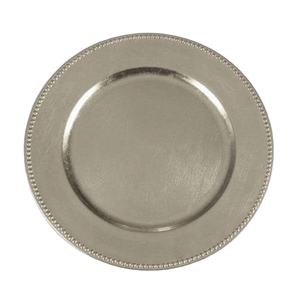 Excelente Placa de cargador de plata Forma redonda DISCO DE METAL Reutilizable Uso de hoteles Bandeja de servicio de alimentos Placa de cargador excepcional Hotsale - Product Image 1