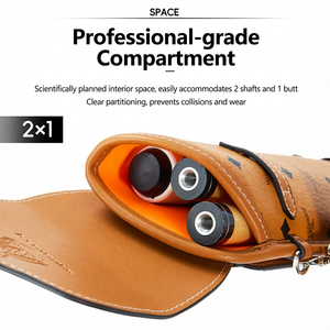 Estuche para taco de billar LIZARD Serie Pattern Knife de cuero de vaca 1B2S con 3 orificios, bolsa para taco de billar 1/2 y bolsa para tiza - Product Image 2