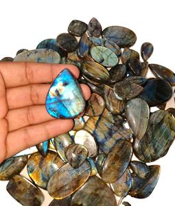 Lote de cabujón de labradorita natural, piedras preciosas de labradorita, lote al por mayor, mezcla de formas y tamaños, piedras preciosas sueltas - Product Image 1