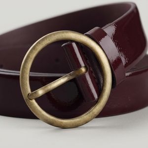 OEM Classic Round Pin <b>Buckle</b> Leather <b>Belt</b> Heavyweight Solid Color Leather <b>Belt</b> <b>for</b> <b>Men</b> Wholesale Cowhide Leather <b>Belt</b> - Product Image 5