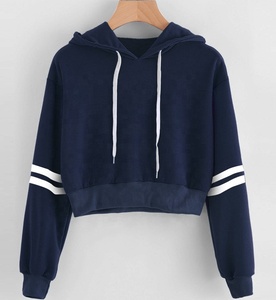 Thaniaeil Sports Fashionable Ladies Crop Top Hoodies New Arrival 2024 Season Winter <b>Women</b> Spandex/Cotton Fleece Hoodie Designs - Product Image 2