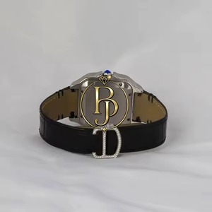 Reloj de pulsera analógico de cuarzo con diamantes cuadrados de lujo Briva, negro, plateado, con marcadores de números romanos, bisel de cristal brillante, correa de goma - Product Image 4