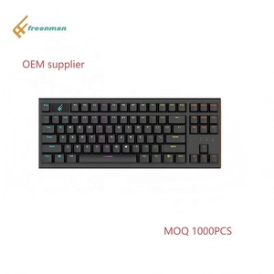 New OEM TKL không dây USB cơ khí chơi game Bàn phím 100% 456 RGB Máy tính để bàn Q7 gua chuyển đổi màu đỏ - Product Image 2