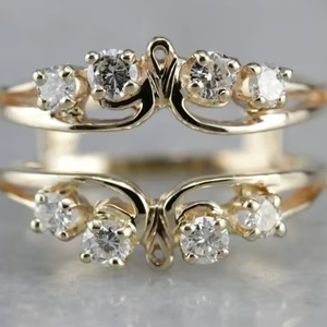 Round Cut Moissanite Engagement <b>Ring</b> 925 Sterling <b>Silver</b> Pave Band <b>Solitaire</b> <b>Ring</b> Luxury Diamond Look Bridal Jewelry - Product Image 1