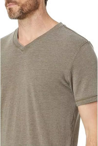 T-shirts pour hommes à col en V de qualité supérieure, décontractés, à manches courtes, style streetwear, respirants, coupe classique, 100 % coton, vente chaude - Product Image 2