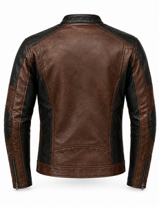 Chaqueta de Motociclista de Cuero Heritage |   Cognac Borgoña Negro Marrón |   Fabricante OEM ODM |   Calidad Premium | - Product Image 3