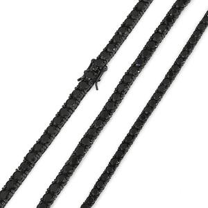 Hip Hop Black Moissanite Tennis Chain <b>Necklace</b> Iced Out Luxury Street Fashion <b>Statement</b> Rapper Style Chain for Men - Product Image 4