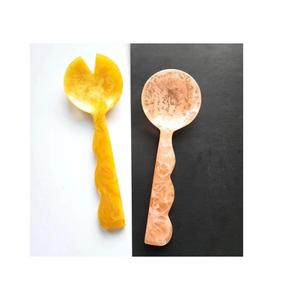 Handmade Designer Classic Multicolor Resin Salad Server <b>Set</b> Party Disposable Sustainable Custom Logo Tools Dishwasher Safe Home - Product Image 2