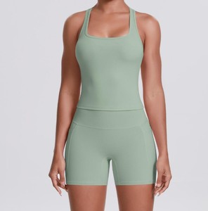 Ensemble de sport sans couture pour femme, tenue de yoga, vêtements de fitness, survêtement sportif uni pour l'automne - Product Image 1