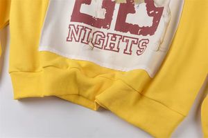 High Quality 100% Cotton Embroidered Winter <b>Yellow</b> Casual Hooded Sweatshirt Men's <b>Clothing</b> Wholesale - Product Image 4