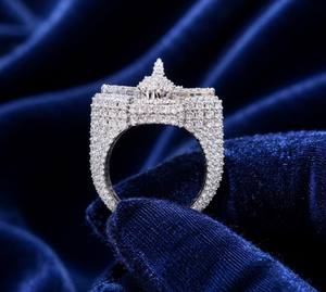 Anillo de Moissanita con Diseño de Avión, Banda Pavé de Cubitos de Hielo, Joyería de Avión, Anillo de Declaración para Mujer, Regalo para Fiesta - Product Image 4