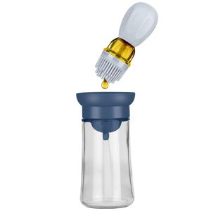 ขวดแก้วใส่น้ำมันแบบ 2-in-1 พร้อมหัวหยดซิลิโคนและแปรง ใช้ตวงและจ่ายน้ำมันมะกอก อุปกรณ์ครัว - Product Image 5