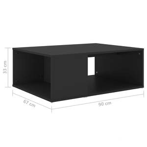 Mesa de Centro Rectangular Moderna de Madera Sintética Negra, Estilo Contemporáneo - Product Image 6