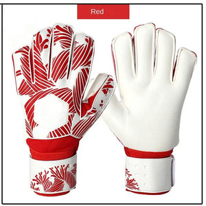 Gants de gardien de but de football personnalisés, doigts entièrement couverts, paume orange imprimée, cuir PU, fermeture auto-agrippante, unisexe, respirants, antidérapants - Product Image 3