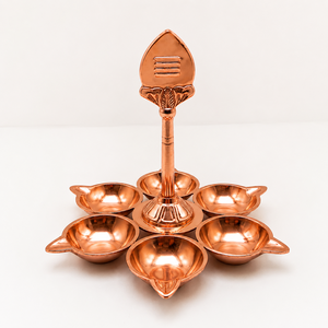 Lámpara de Aceite Shiv Ling de Cobre Puro de 6 Caras, Soporte para Lámpara Aarti, para Templo Hindú, Decoración del Hogar, Regalo de Diwali, Venta al por Mayor - Product Image 3