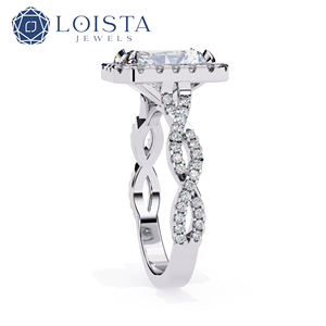 <b>Custom</b> Cushion Cut Lab Grown Diamond Soild Gold Plated <b>Ring</b> Engagement Woman Luxury <b>Ring</b> - Product Image 3
