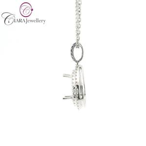 VENTE CHAUDE ÉLÉGANT DOUBLE HALO 18K AU750 OR AVEC DIAMANT NATUREL 8X5.54MM SUPPORT PENDENTIF EN FORME DE POIRE - Product Image 2
