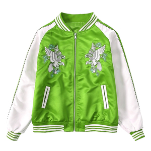 Vestes bomber en satin de qualité supérieure unisexes pour l'hiver, coupe-vent, écologiques, logo personnalisé, fermeture à boutons durable, vente en gros - Product Image 2