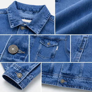 Veste en jean bleu délavé vintage pour homme, veste en jean classique en coton, streetwear décontracté, fabricant OEM ODM - Product Image 6