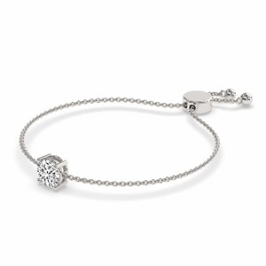 Bracelet pour femme en or 14 carats avec diamant rond Paula cultivé en laboratoire (3/4 ct.) Tw. Bijoux fins classiques minimalistes de luxe - Product Image 3