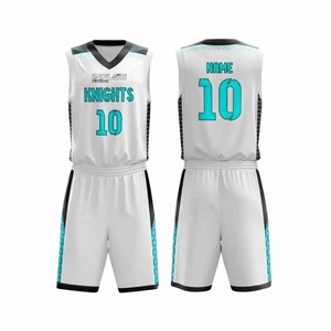 Conjuntos de camisetas reversibles de baloncesto para jóvenes y adultos, tela de malla de poliéster transpirable, uniforme de baloncesto reversible - Product Image 1