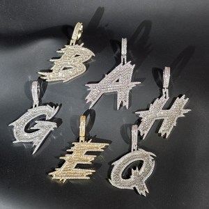 Customize Single Letter Moissanite Hip Hop Pendant 925 Sterling <b>Silver</b> Personalized Gift For Fine Jewelry Pendants & Charms - Product Image 5