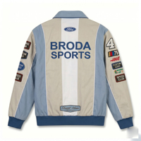 Veste de motard en coton personnalisée, style streetwear, respirante, broderie de haute qualité, motif excellent, été/hiver