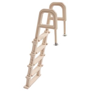 Scala per piscina in plastica a 5 gradini con doppio corrimano, antiscivolo, resistente, capacità di carico 300 libbre, 48-54 pollici - Product Image 1