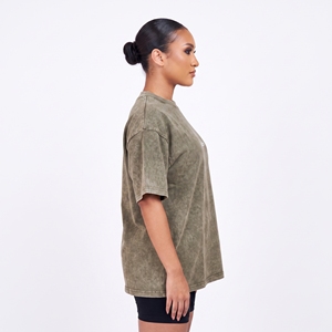 T-shirt tricoté pour adultes KhumBro, grande taille, anti-plis, vintage, 220g, col rond, manches courtes, en coton délavé, modèle Angel - Product Image 6