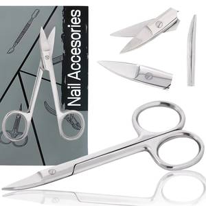 Ciseaux à ongles en acier inoxydable, lame tranchante, manche rond, outils de soin des ongles pour adultes, style simple, emballage en boîte de couleur - Product Image 2