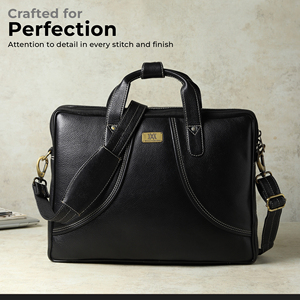 Sac de messager de bureau noir de qualité supérieure pour hommes grande capacité avec bandoulière réglable sac à bandoulière étanche - Product Image 3