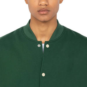 <b>Men's</b> Green Varsity <b>Jacket</b> for Sleeves Turn-down Collar Button Closure Casual Winter Wear Eco-Friendly Breathable OEM Service - Product Image 4